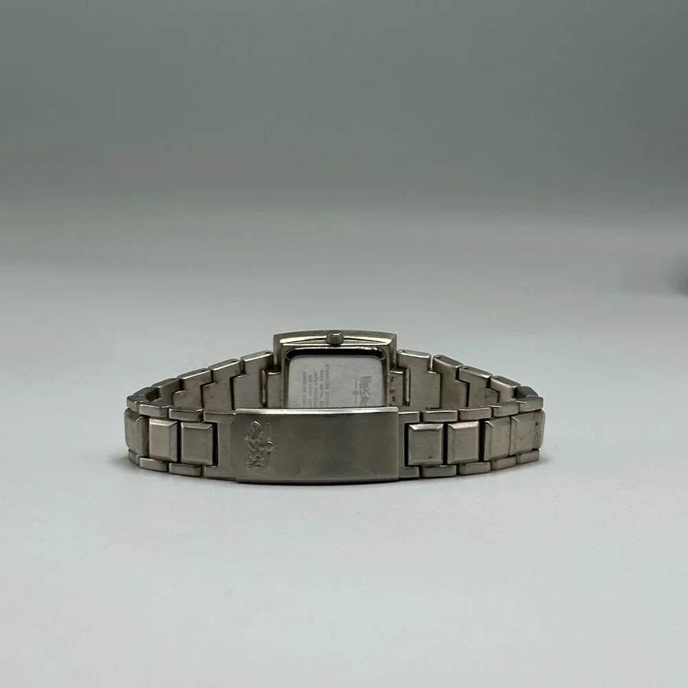 3/$30 Mossimo Watch Women Silver Tone Rectangle Case Date Window 7.5